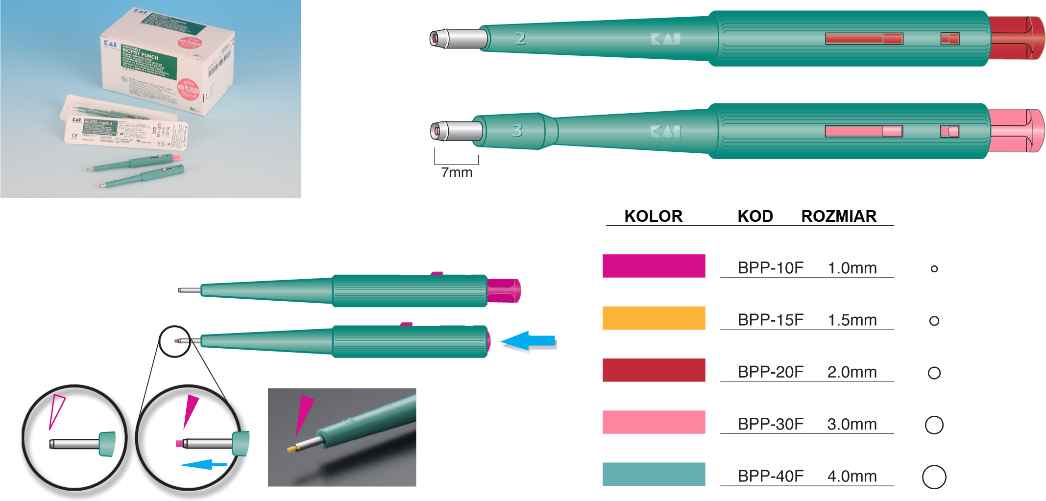 KAI łyżeczka dermatologiczna